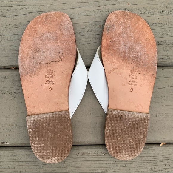 Capri Sandals white leather thong flip flops sandals made in Capri Italy size 9 - Picture 12 of 12